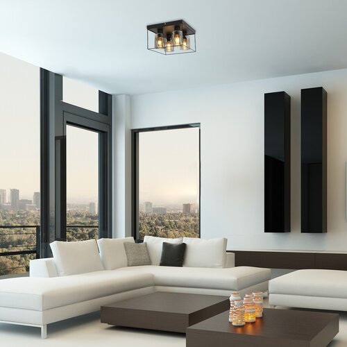 Plafoniera Chadwick, negru, 4xE27, IP20, Rabalux, 71034