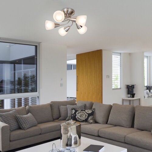 Plafoniera Connor, crom satin, 5xE14, IP20, Rabalux, 5691