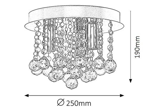 Plafoniera Corinna, crom, 3xE14, IP20, Rabalux, 2615