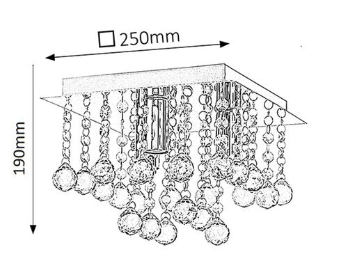 Plafoniera Corinna, crom, 3xE14, IP20, Rabalux, 2617