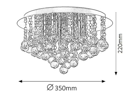 Plafoniera Corinna, crom, 5xE14, IP20, Rabalux, 2616