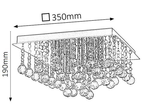 Plafoniera Corinna, crom, 5xE14, IP20, Rabalux, 2618