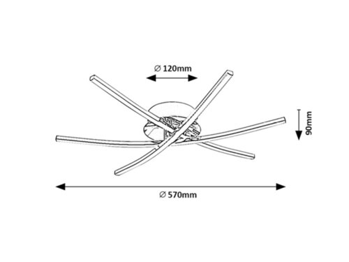 Plafoniera LED Cyclone, crom, 21W, 1450lm, 4000K, IP20, Rabalux, 4606