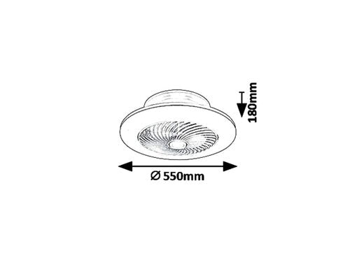 Plafoniera LED cu ventilator Dalfon, alb, 36W, 2100lm, 3000K-6000K, D.55cm, IP20, Rabalux, 67100