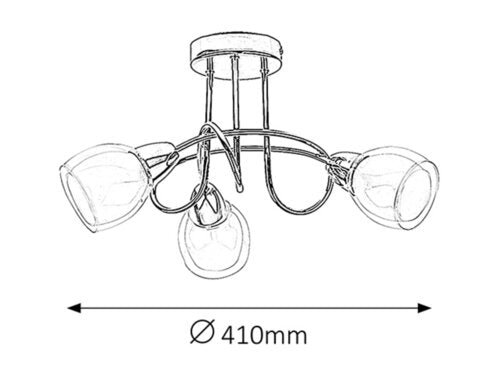 Plafoniera Dave, crom, 3xE14, IP20, Rabalux, 6081