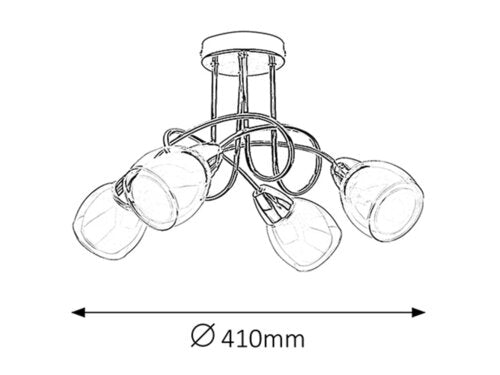 Plafoniera Dave, crom, 4xE14, IP20, Rabalux, 6083