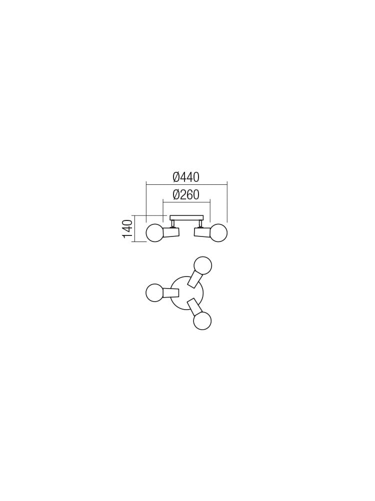 Plafoniera Dekra, negru mat cu detalii cupru antichizat, 3xE27, IP20, Smarter, 04-501