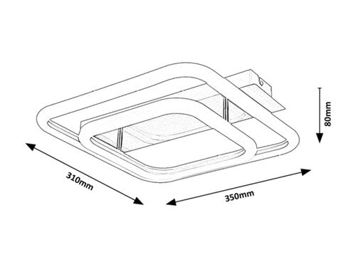 Plafoniera LED Fandral, crom satin, 33W, 2870lm, 4000K, IP20, Rabalux, 6996