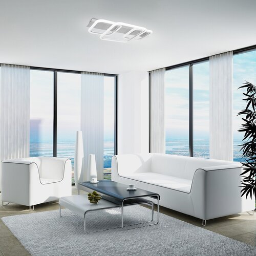 Plafoniera LED Fandral, crom satin, 42W, 3800lm, 4000K, IP20, Rabalux, 6997