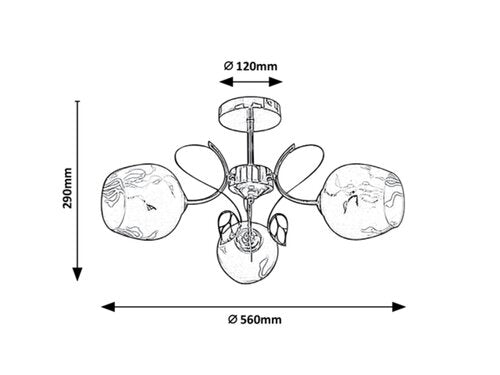 Plafoniera Fauna, auriu, 3xE27, IP20, Rabalux, 5098