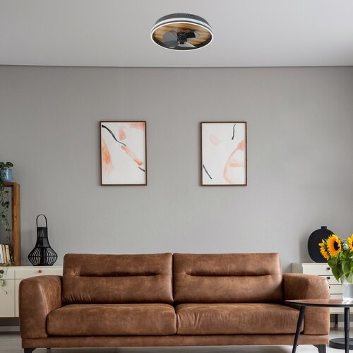 Plafoniera LED Faustine cu ventilator, negru, 30W, 1000lm, 3000K-6500K, IP20, Rabalux, 71016