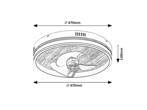 Plafoniera LED Faustine cu ventilator, negru, 30W, 1000lm, 3000K-6500K, IP20, Rabalux, 71016
