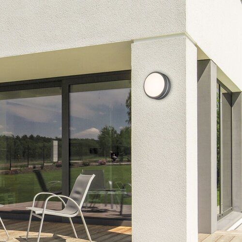 Plafoniera LED exterior Hamburg, antracit, 10W, 720lm, 4000K, D.200cm, IP44, Rabalux, 8847