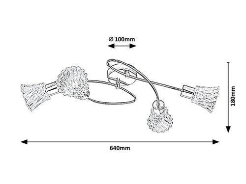 Plafoniera Hestia, crom, 4xE14, IP20, Rabalux, 5302
