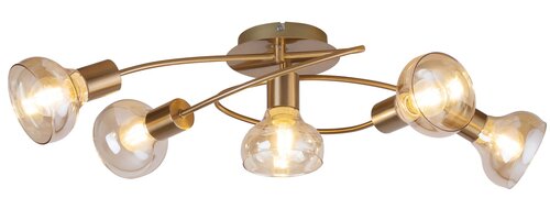 Plafoniera Holly, auriu antic, 5xE14, IP20, Rabalux, 5552