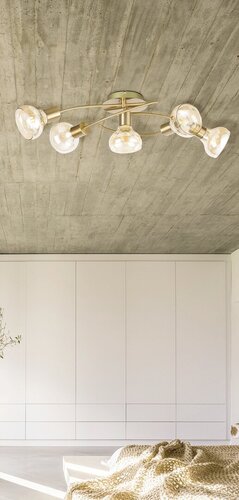 Plafoniera Holly, auriu antic, 5xE14, IP20, Rabalux, 5552