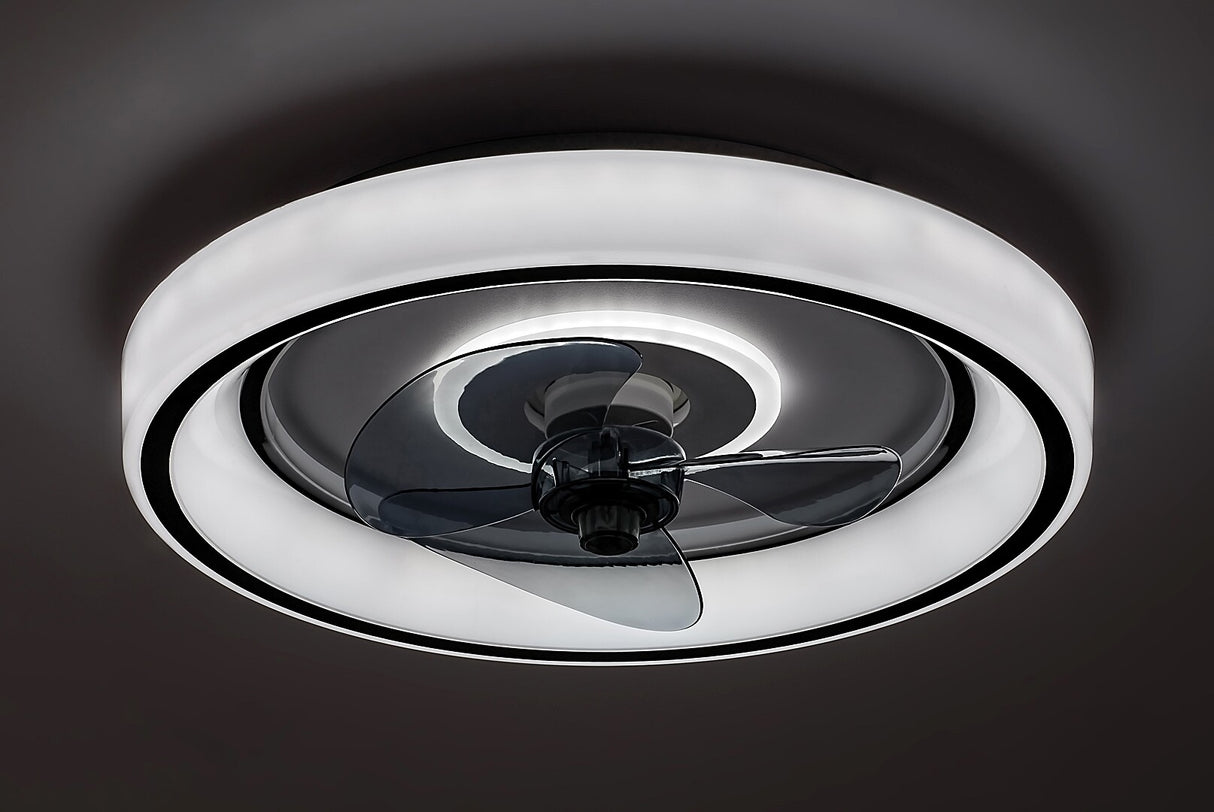 Plafoniera LED Horacio cu ventilator, negru, 67W, 5850lm, 3000K-6000K, IP20, Rabalux, 71009