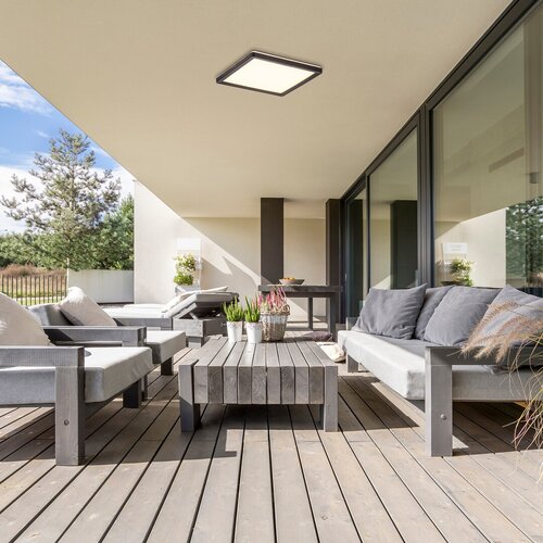 Plafoniera LED exterior Inverness, negru, 15W, 1190lm, 2700K-6500K, WIFI, D.25cm, IP44, Rabalux, 7775