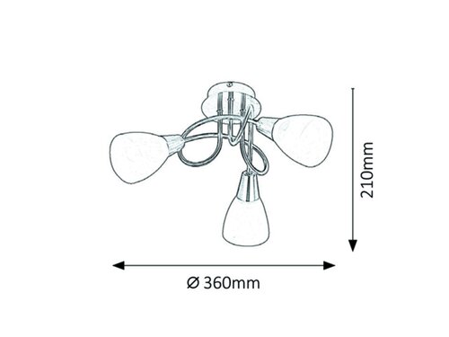 Plafoniera Jenna, bronz antichizat, 3xE14, IP20, Rabalux, 5533