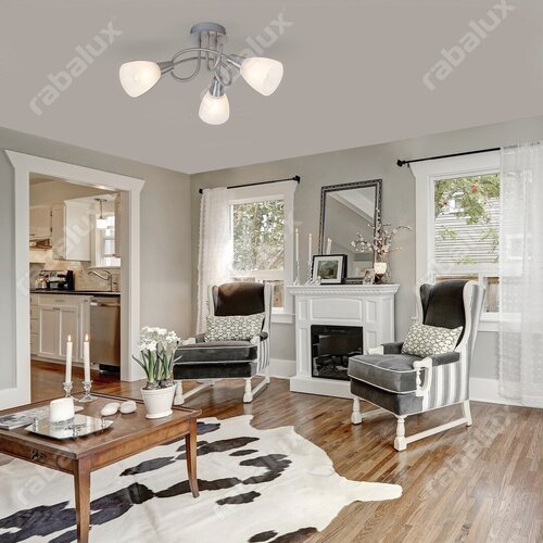 Plafoniera Jenna, crom satin, 3xE14, IP20, Rabalux, 5532