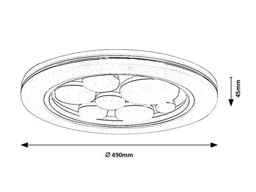 Plafoniera LED Lagertha, crom, 36W, 2200lm, 4000K, IP20, Rabalux, 2012
