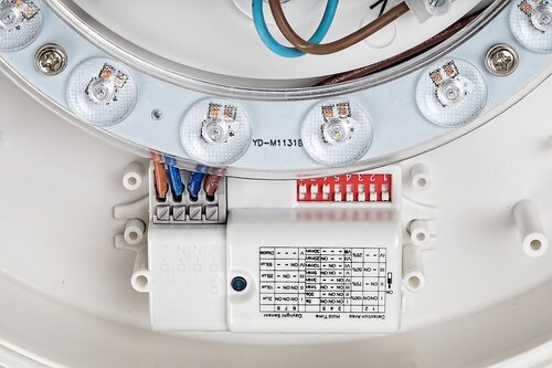 Plafoniera LED cu senzor de miscare Larcia, alb, 19W, 1070lm, 4000K, IP44, Rabalux, 75012