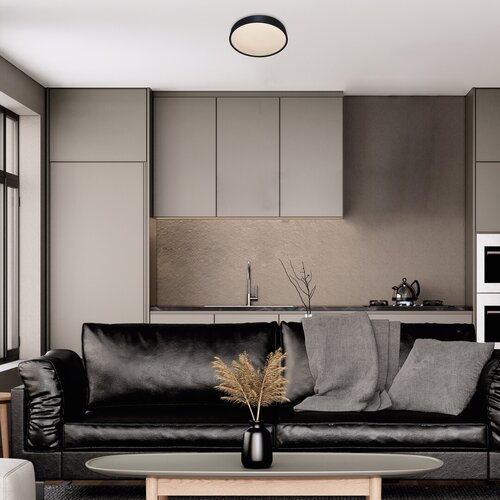 Plafoniera LED Larcia, negru, 18W, 970lm, 4000K, IP44, Rabalux, 75009