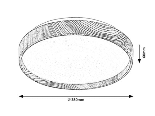 Plafoniera LED Leana 2, fag, 24W, 1300lm, 3000K, IP20, Rabalux, 71144
