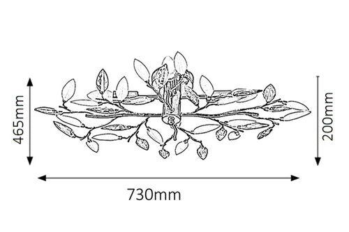 Plafoniera Lilian, crom, 4xE14, IP20, Rabalux, 2839