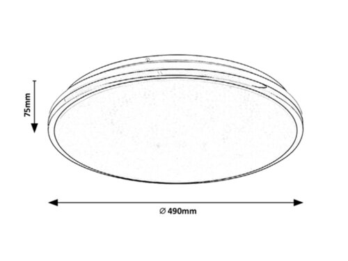 Plafoniera LED Linden, crom, 50W, 4500lm, 3000-6500K, IP20, Rabalux, 3478