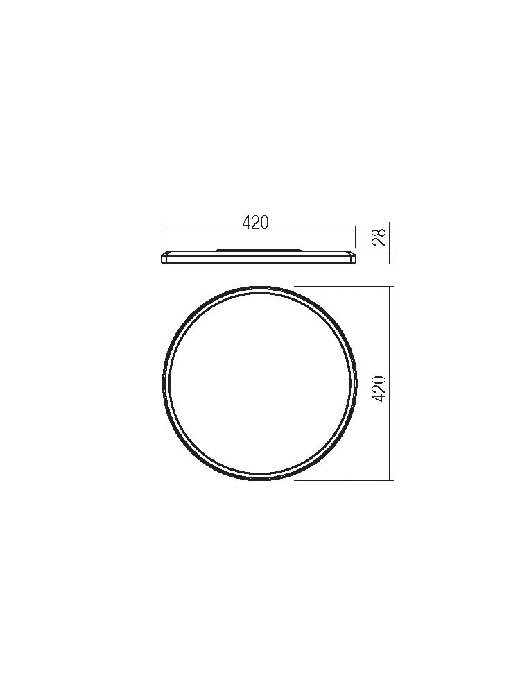 Plafoniera LED Memo, alb mat, 24W, 2200lm, 3000K, D.42cm, IP20, Smarter, 05-944