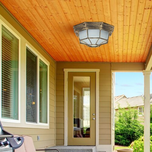 Plafoniera exterior Milano, auriu antic, 1XE27, D.26cm, IP43, Rabalux, 8376