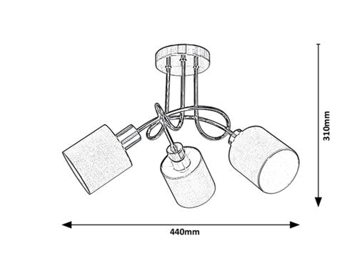 Plafoniera Natina, crom satin, 3xE14, IP20, Rabalux, 4980