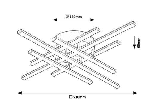 Plafoniera LED Nayara, argintiu, 40W, 2050lm, 4000K, IP20, Rabalux, 3014