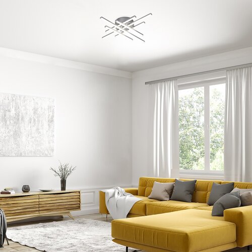 Plafoniera LED Nayara, argintiu, 40W, 2050lm, 4000K, IP20, Rabalux, 3014