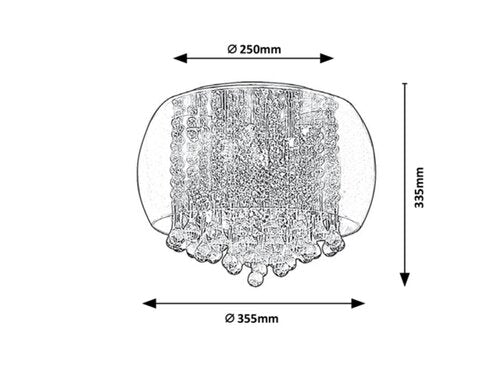 Plafoniera Ninelle, crom, 6xG9, IP20, Rabalux, 3598