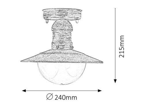 Plafoniera exterior Oslo, alb antichizat, 1XE27, D.24cm, IP44, Rabalux, 8739