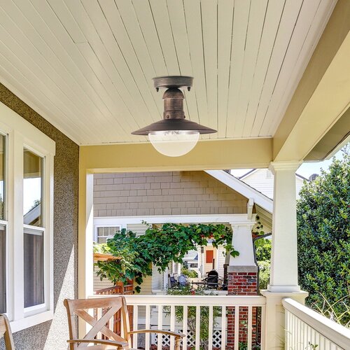 Plafoniera exterior Oslo, auriu antic, 1XE27, D.24cm, IP44, Rabalux, 8736