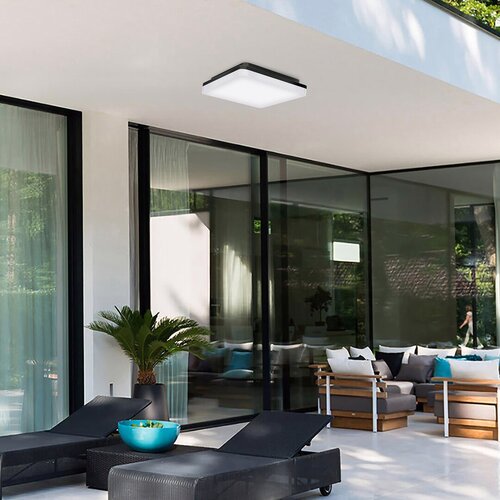 Plafoniera LED exterior Pernik, negru, 24W, 2400lm, 4000K, D.28cm, IP54, Rabalux, 7250