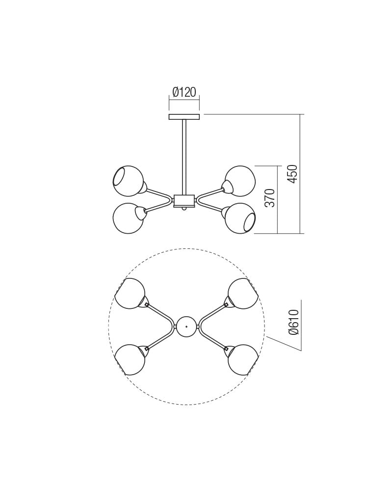 Lustra Pluri, bronz antic, 4XE27, Smarter 02-975