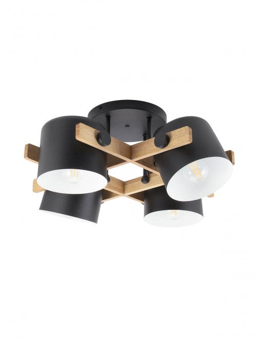 Plafoniera Pooh, negru mat, 42W, 4 x E27, IP20, Smarter, 01-2401