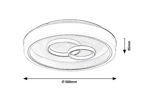 Plafoniera LED Portia, argintiu, 40W, 1780lm, 4000K, IP20, Rabalux, 3319