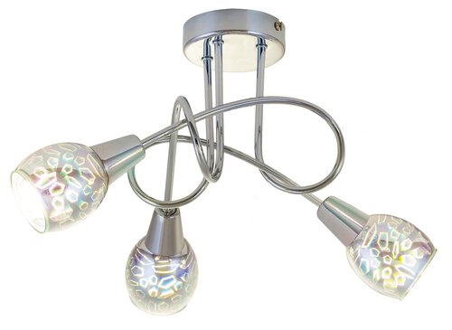 Plafoniera Porto, crom, efect 3D pe abajur, 4xE14, IP20, Rabalux, 6010.