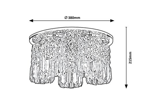 Plafoniera Rosanna, crom, 5xG9, IP20, Rabalux, 3570