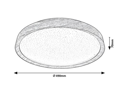 Plafoniera LED Sherwood, fag, 50W, 4000lm, 3000-6500K, IP20, Rabalux, 3500