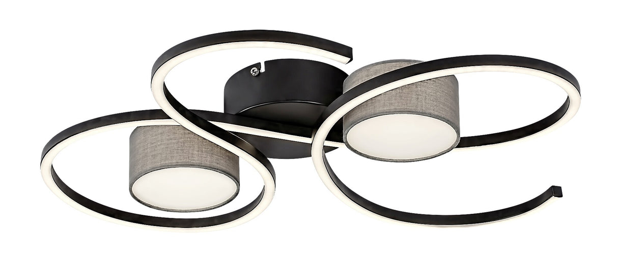 Plafoniera LED Shiena, negru mat, 38W, 1880lm, 4000K, IP20, Rabalux, 71116