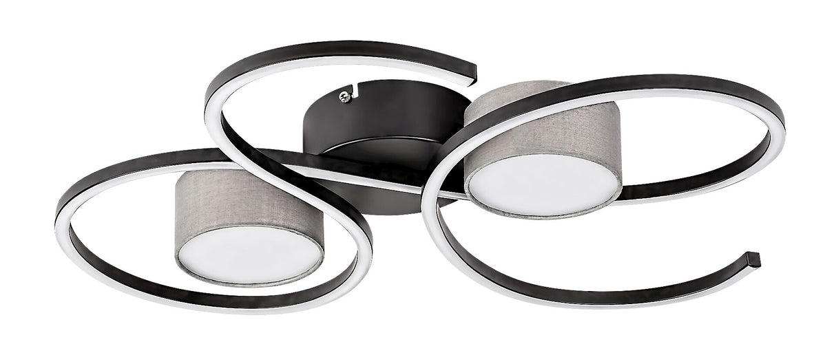 Plafoniera LED Shiena, negru mat, 38W, 1880lm, 4000K, IP20, Rabalux, 71116