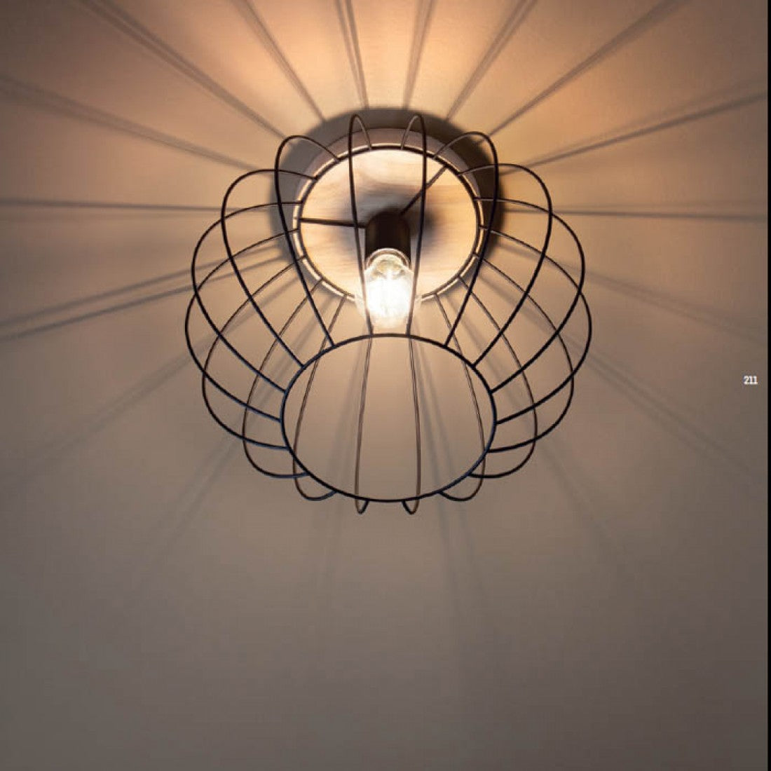 Plafoniera Trellis, lemn, 1XE27, D.35 cm, IP20, Smarter, 01-3135