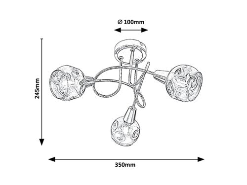 Plafoniera Tamara, crom, 5xE14, IP20, Rabalux, 5348