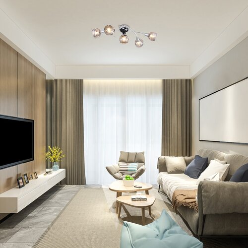 Plafoniera Tamara, crom, 5xE14, IP20, Rabalux, 5349